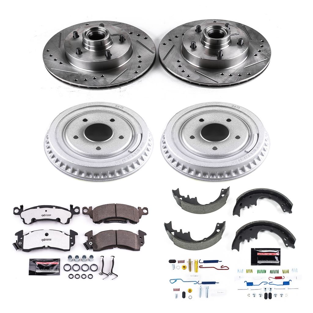 PowerStop K15019DK-26 - Z26 Drilled and Slotted Brake Pad, Rotor, Drum, and Shoe Kit