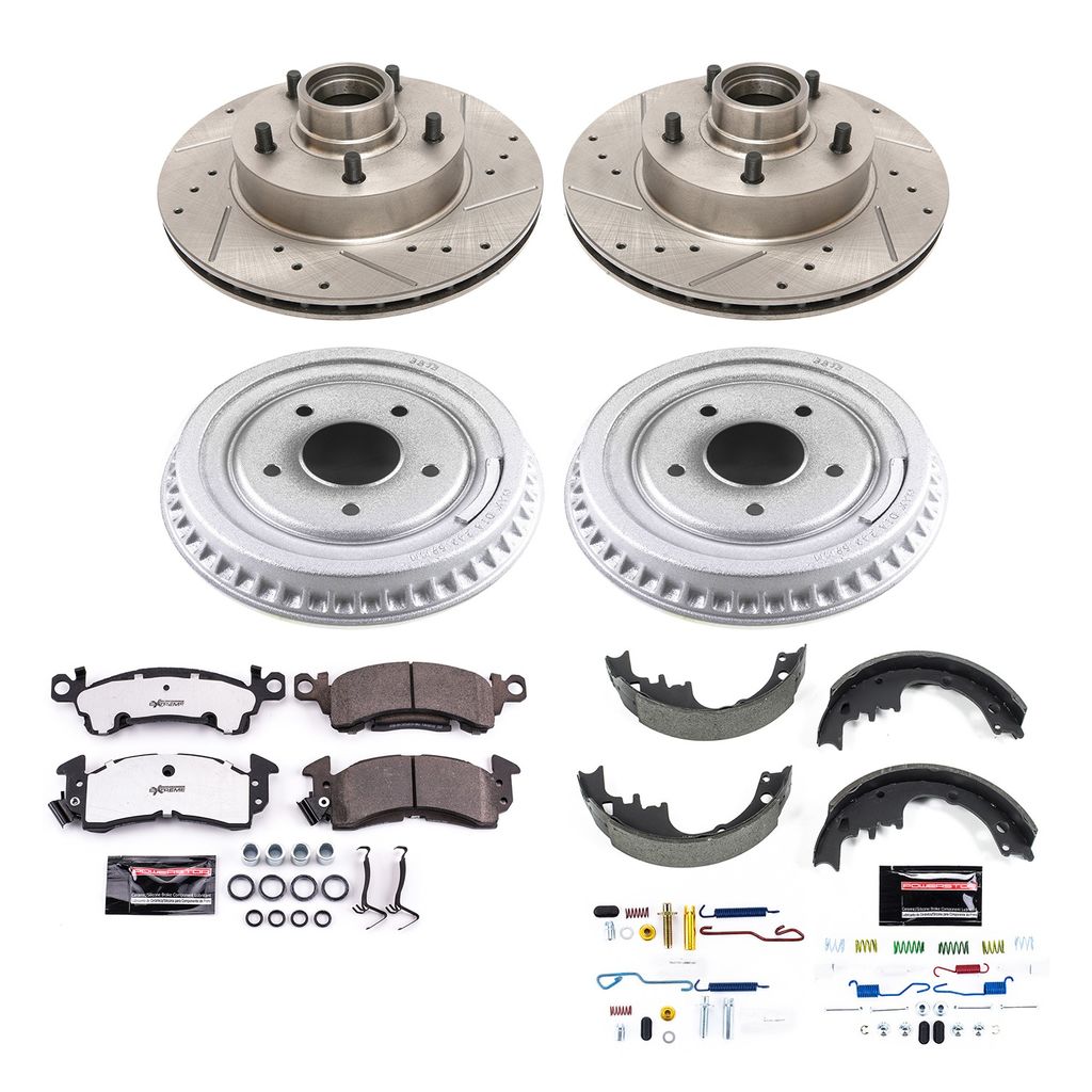 PowerStop K15020DK-26 - Z26 Drilled and Slotted Brake Pad, Rotor, Drum, and Shoe Kit