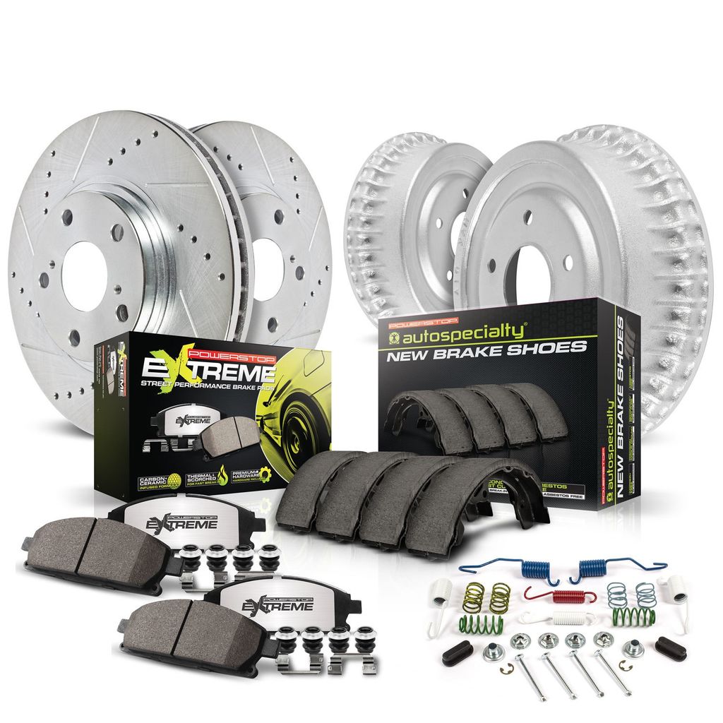 PowerStop K15024DK-26 - Z26 Drilled and Slotted Brake Pad, Rotor, Drum, and Shoe Kit