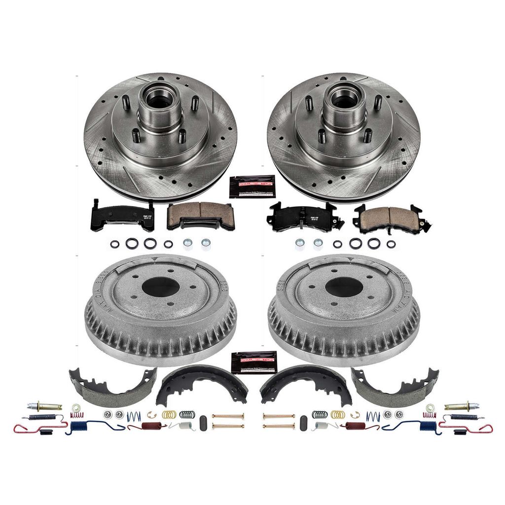 PowerStop K15025DK - Z23 Drilled and Slotted Brake Pad, Rotor, Drum, and Shoe Kit