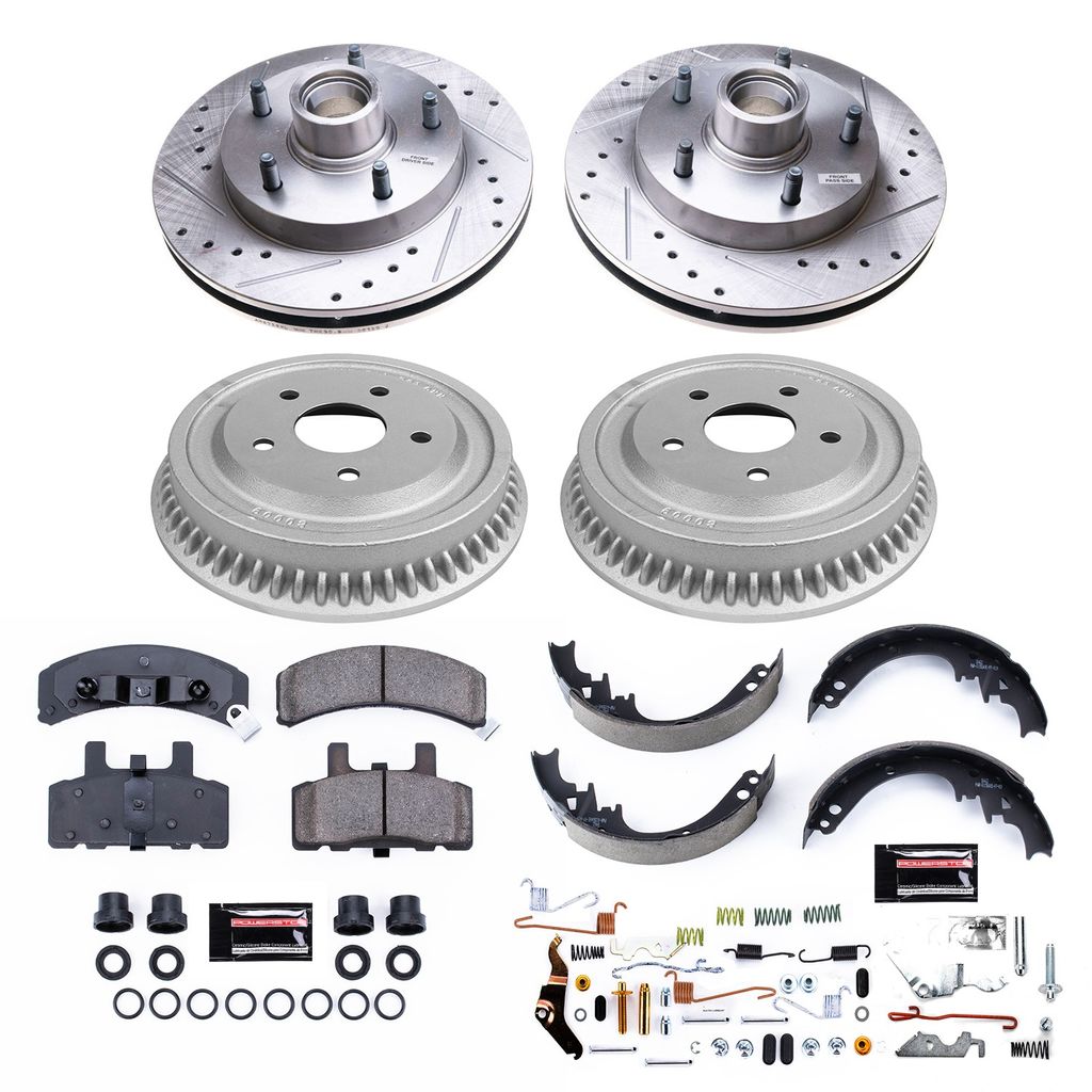 PowerStop K15032DK - Z23 Drilled and Slotted Brake Pad, Rotor, Drum, and Shoe Kit