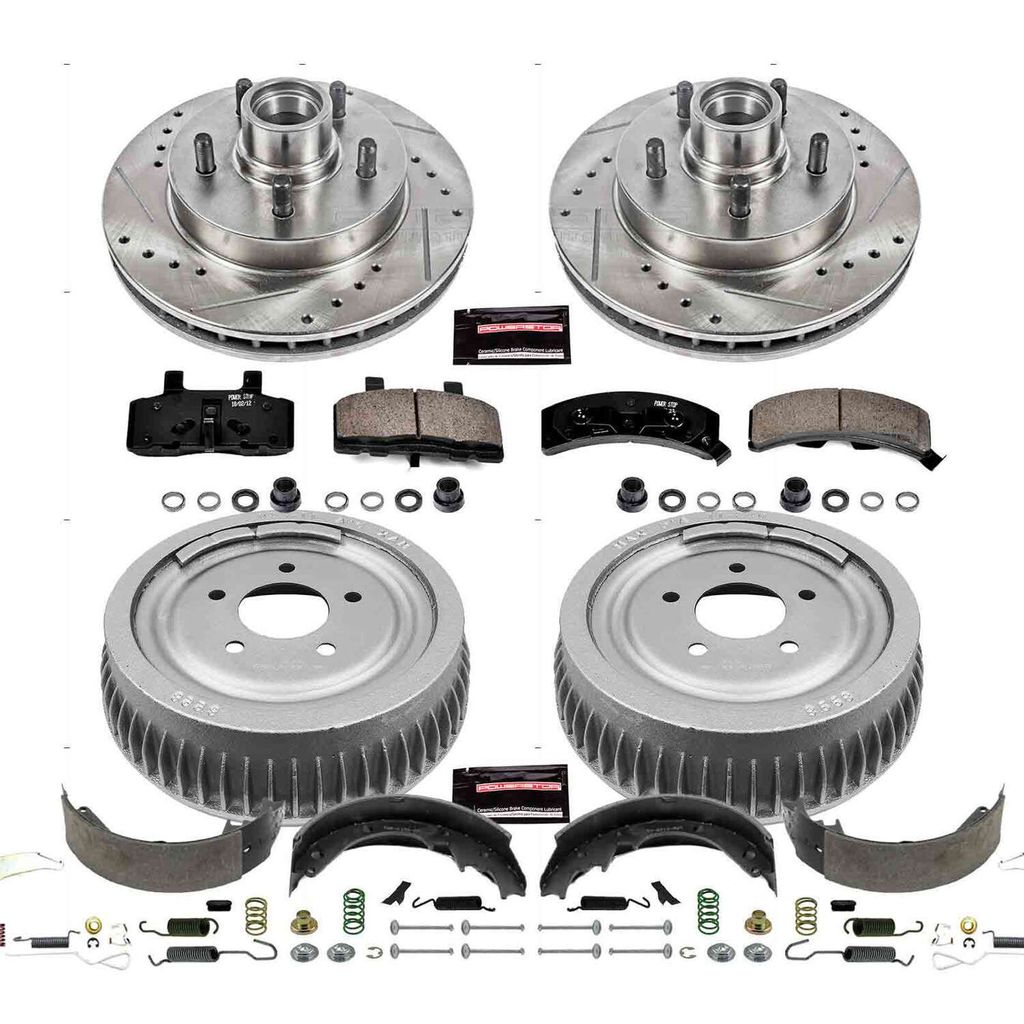 PowerStop K15036DK - Z23 Drilled and Slotted Brake Pad, Rotor, Drum, and Shoe Kit