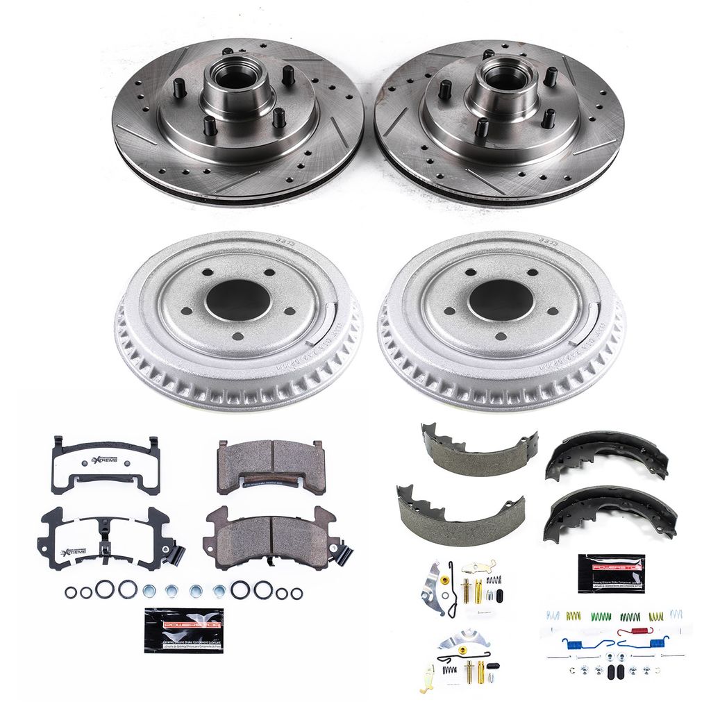 PowerStop K15042DK-26 - Z26 Drilled and Slotted Brake Pad, Rotor, Drum, and Shoe Kit