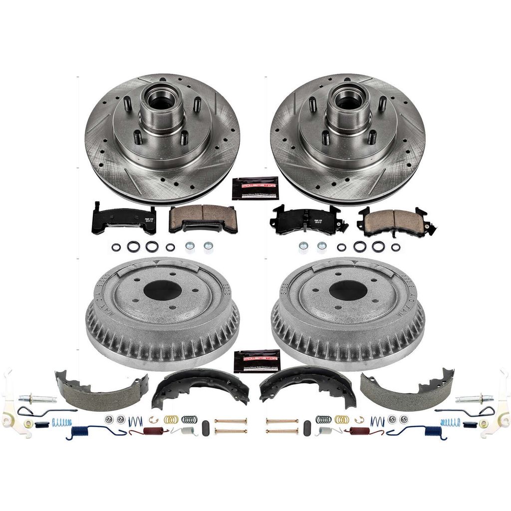 PowerStop K15044DK - Z23 Drilled and Slotted Brake Pad, Rotor, Drum, and Shoe Kit