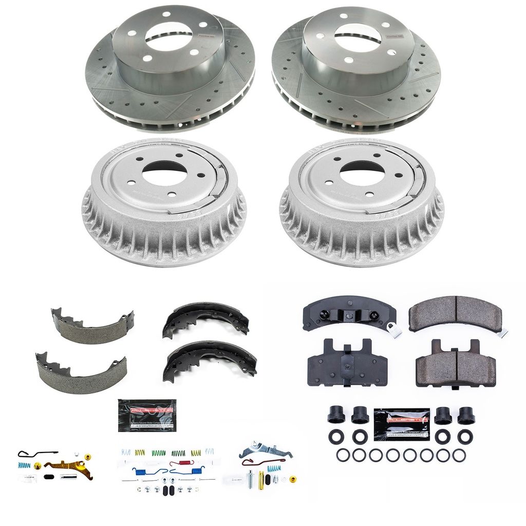 PowerStop K15048DK - Z23 Drilled and Slotted Brake Pad, Rotor, Drum, and Shoe Kit