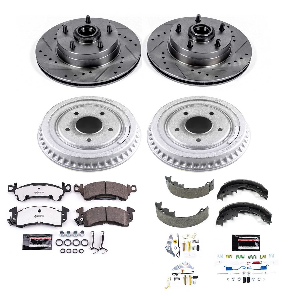 PowerStop K15055DK-26 - Z26 Drilled and Slotted Brake Pad, Rotor, Drum, and Shoe Kit