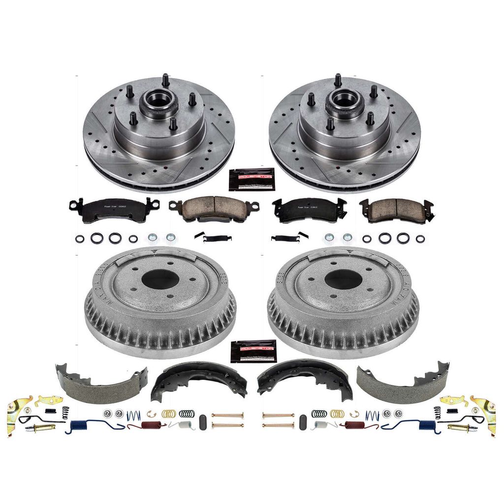 PowerStop K15055DK - Z23 Drilled and Slotted Brake Pad, Rotor, Drum, and Shoe Kit