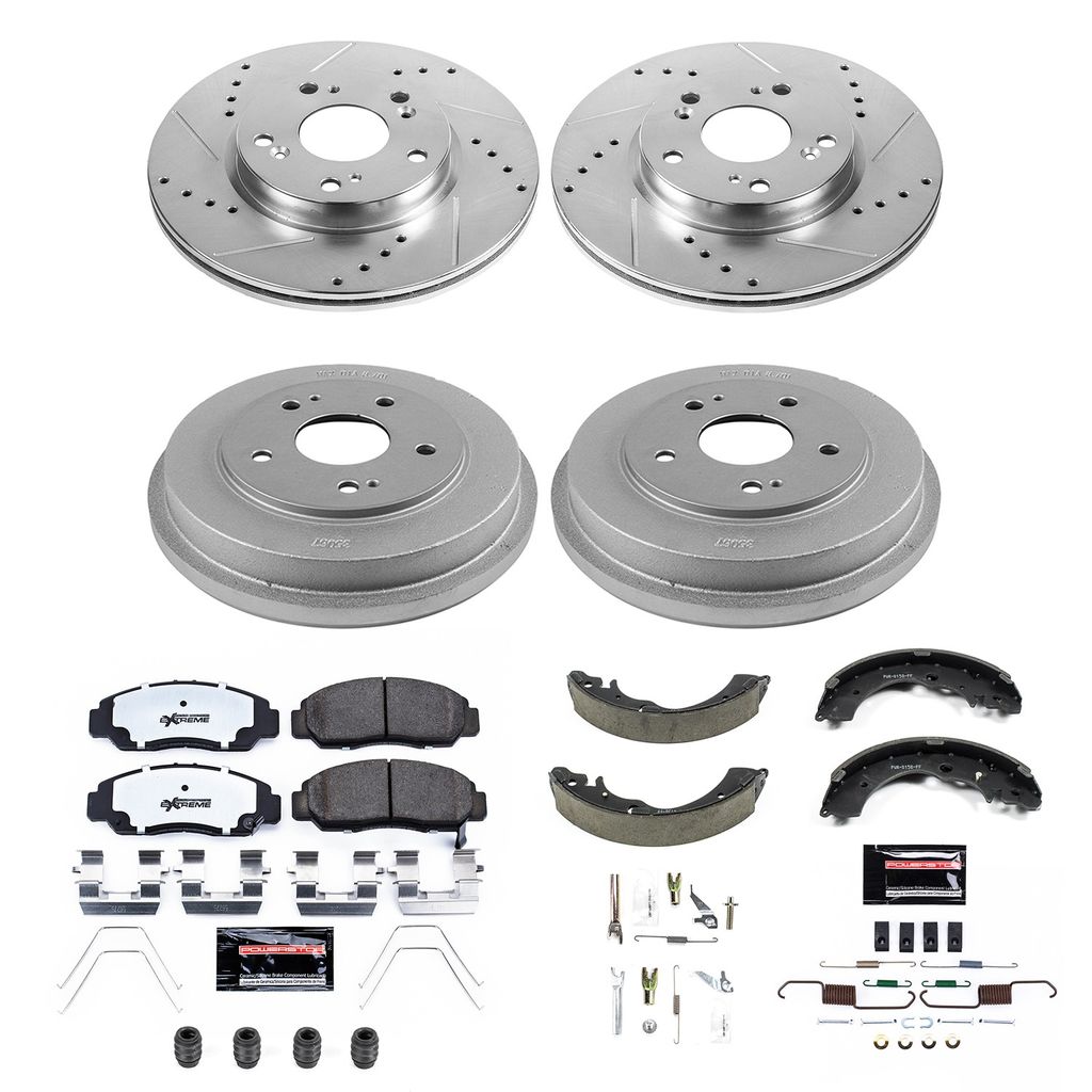 PowerStop K15113DK-26 - Z26 Drilled and Slotted Brake Pad, Rotor, Drum, and Shoe Kit