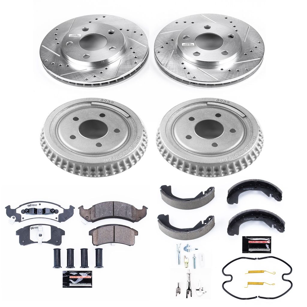 PowerStop K15123DK-26 - Z26 Drilled and Slotted Brake Pad, Rotor, Drum, and Shoe Kit
