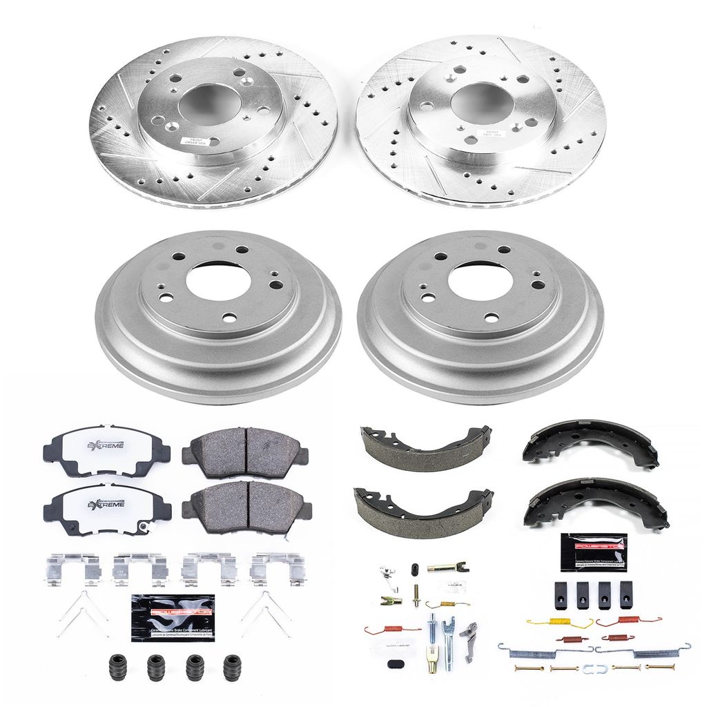 PowerStop K15244DK-26 - Z26 Drilled and Slotted Brake Pad, Rotor, Drum, and Shoe Kit