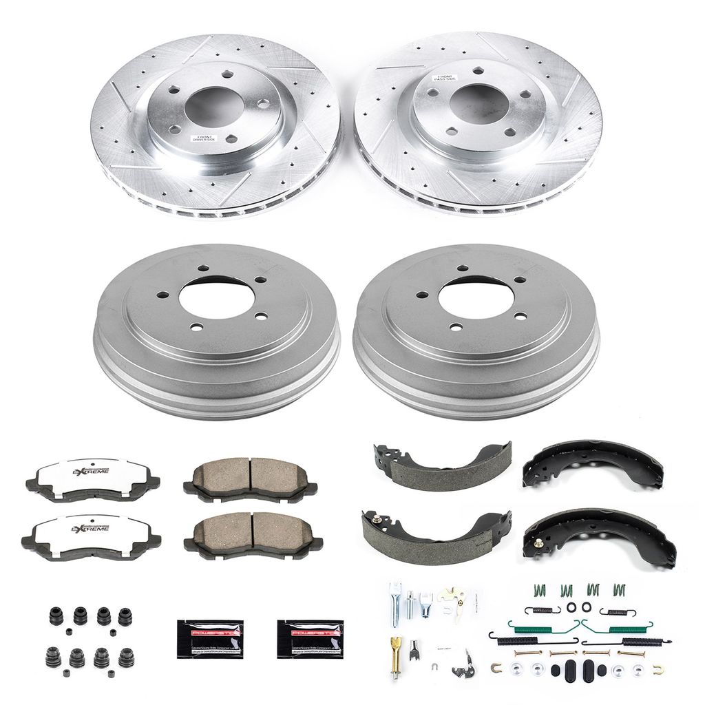 PowerStop K15250DK-26 - Z26 Drilled and Slotted Brake Pad, Rotor, Drum, and Shoe Kit