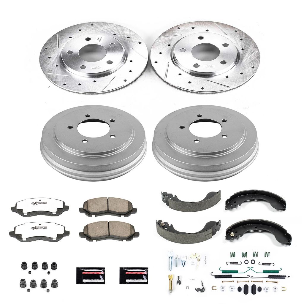 PowerStop K15251DK-26 - Z26 Drilled and Slotted Brake Pad, Rotor, Drum, and Shoe Kit