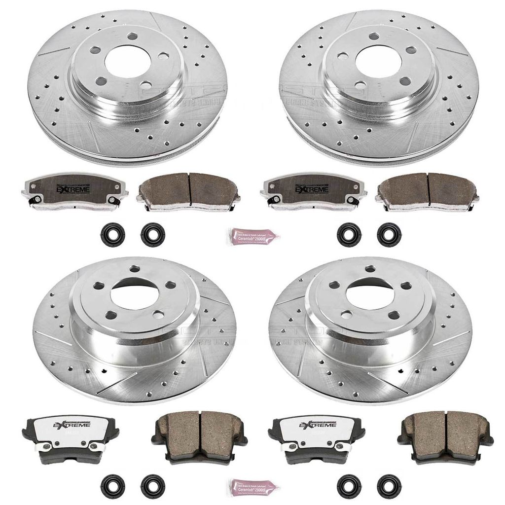 PowerStop K1715-26 - Z26 Drilled and Slotted Brake Rotors and Pads Kit