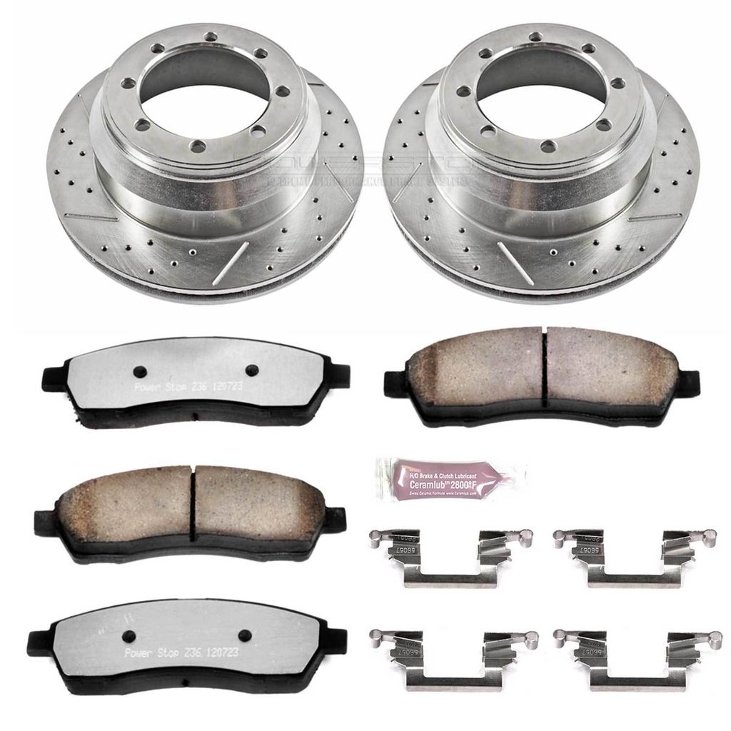 PowerStop K1889-36 - Z36 Drilled and Slotted Truck and Tow Brake Rotors and Pads Kit