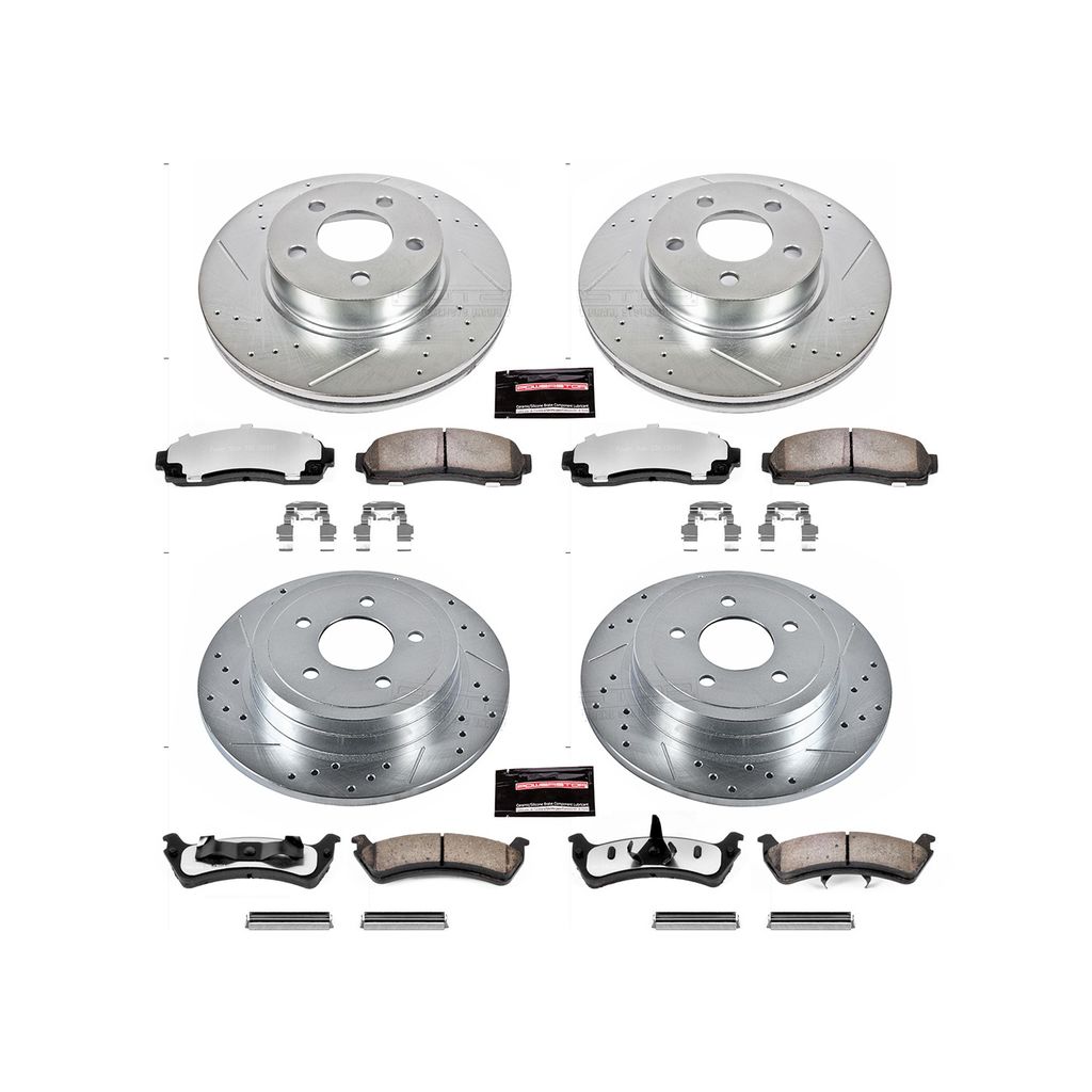 PowerStop K1924-36 - Z36 Drilled and Slotted Truck and Tow Brake Rotors and Pads Kit