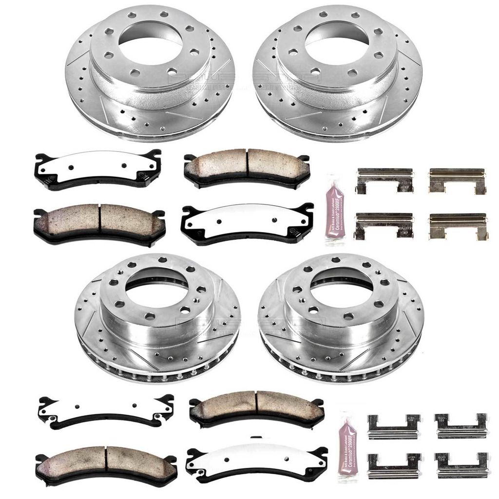 PowerStop K2023-36 - Z36 Drilled and Slotted Truck and Tow Brake Rotors and Pads Kit