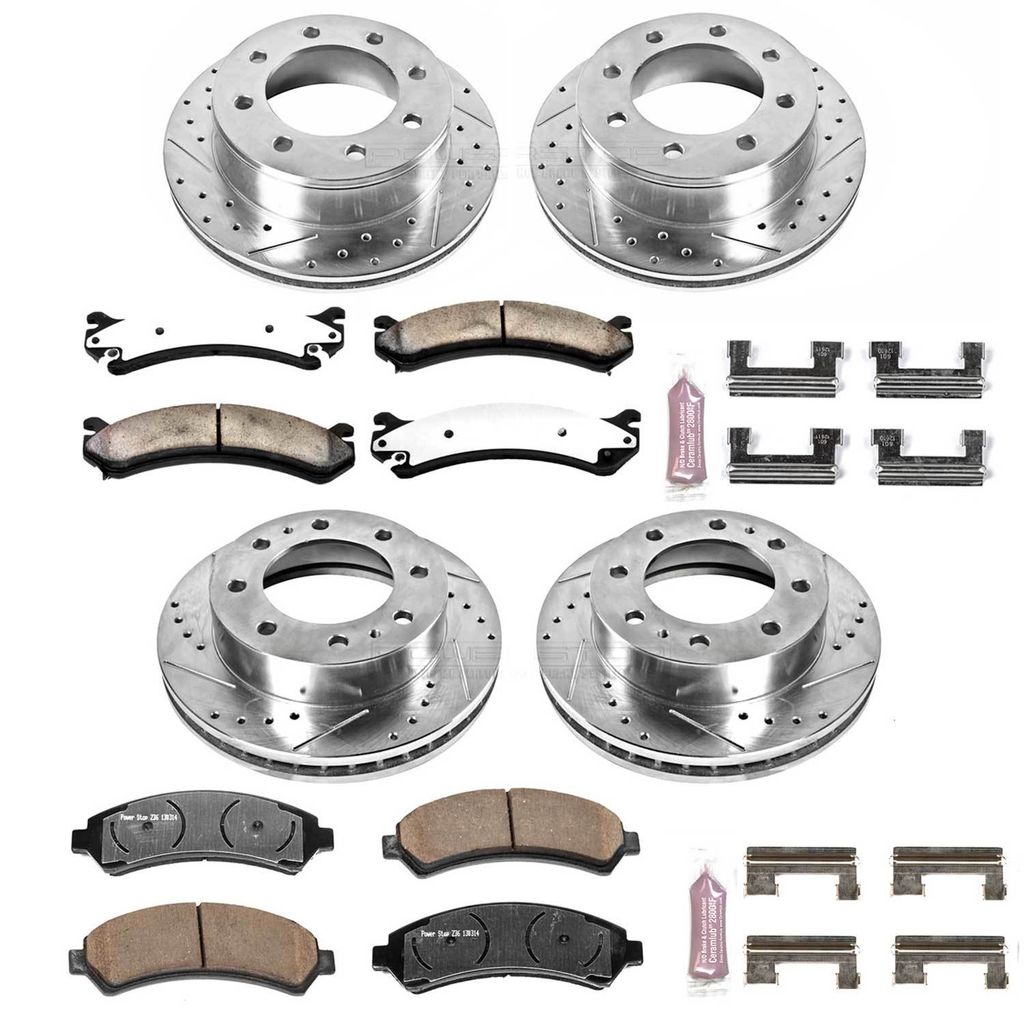 PowerStop K2073-36 - Z36 Drilled and Slotted Truck and Tow Brake Rotors and Pads Kit