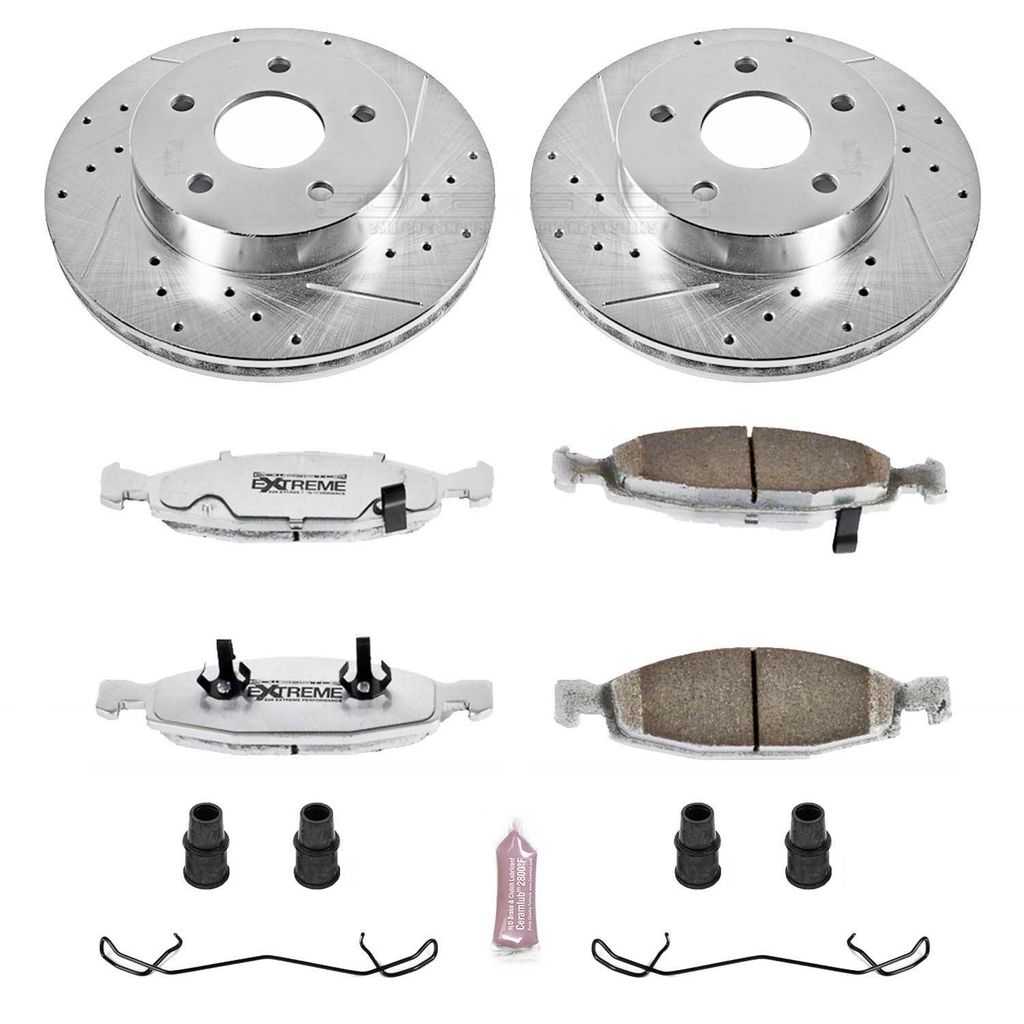 PowerStop K2147-26 - Z26 Drilled and Slotted Brake Rotors and Pads Kit