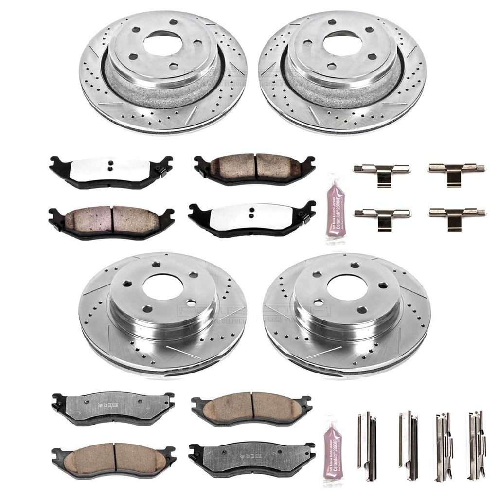 PowerStop K2166-36 - Z36 Drilled and Slotted Truck and Tow Brake Rotors and Pads Kit