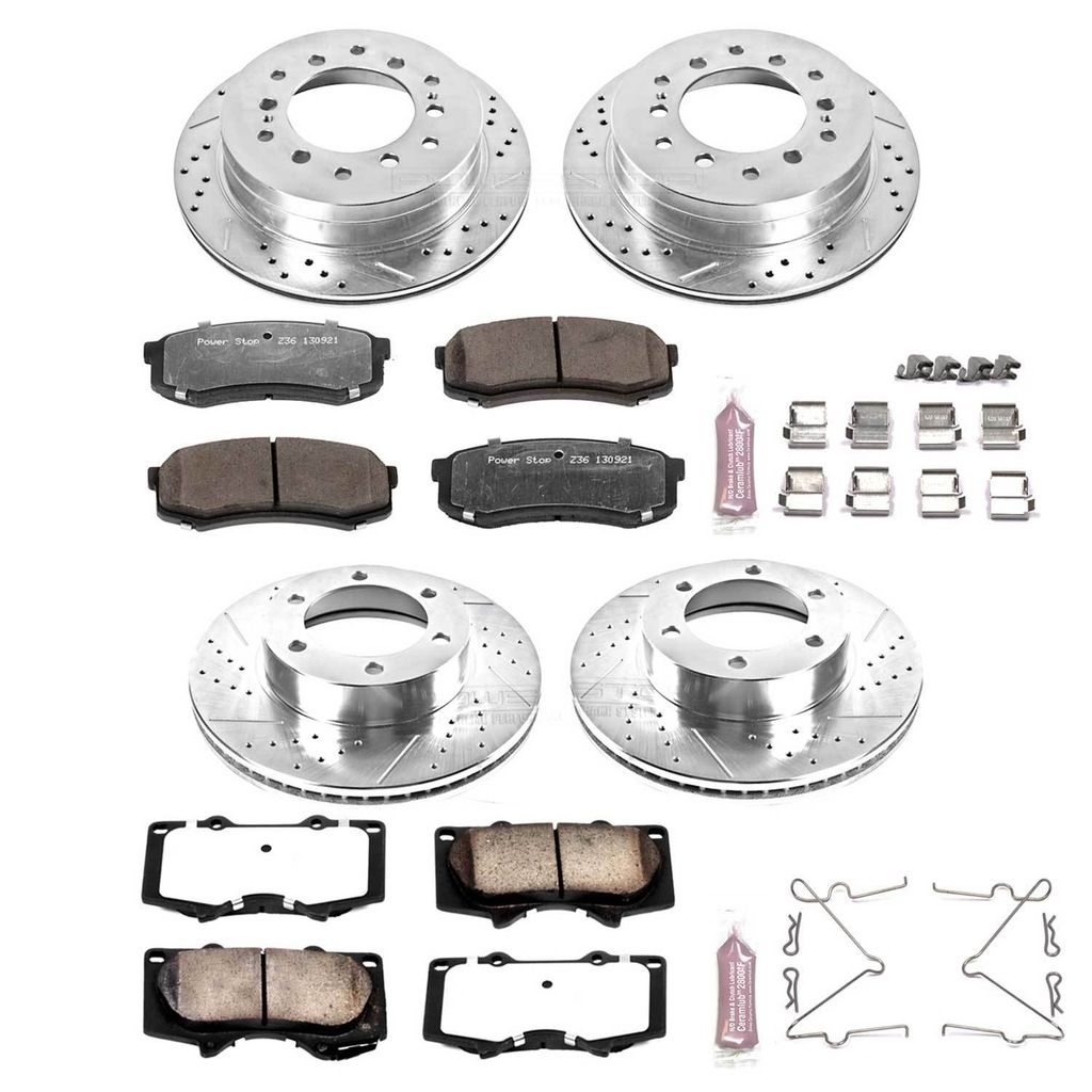 PowerStop K2325-36 - Z36 Drilled and Slotted Truck and Tow Brake Rotors and Pads Kit