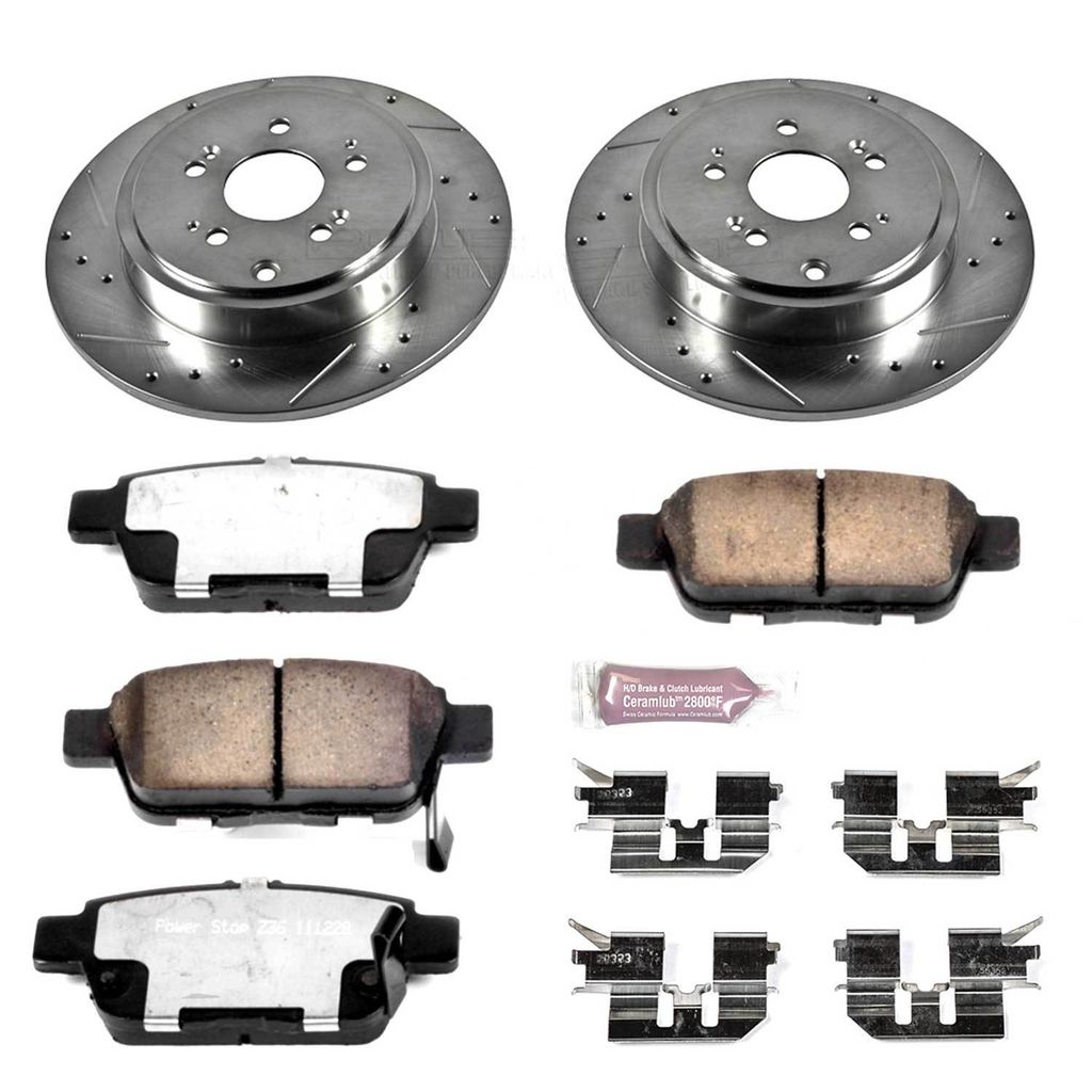PowerStop K2431-36 - Z36 Drilled and Slotted Truck and Tow Brake Rotors and Pads Kit