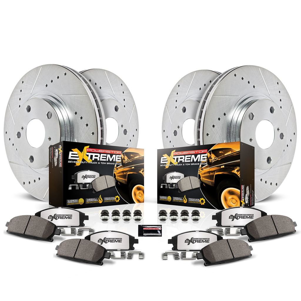 PowerStop K4059-36 - Z36 Drilled and Slotted Truck and Tow Brake Rotors and Pads Kit