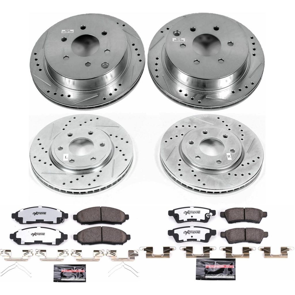 PowerStop K4063-36 - Z36 Drilled and Slotted Truck and Tow Brake Rotors and Pads Kit
