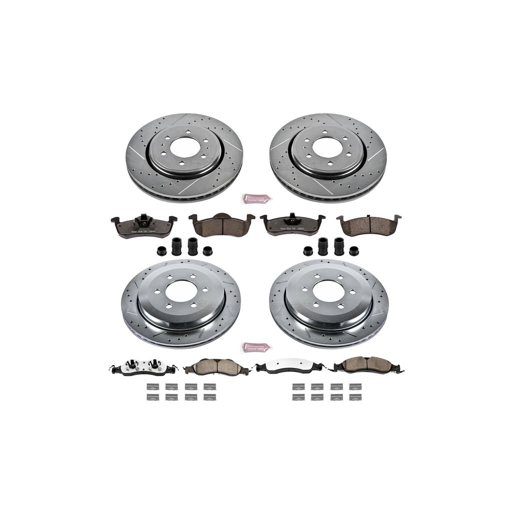 PowerStop K4109-36 - Z36 Drilled and Slotted Truck and Tow Brake Rotors and Pads Kit