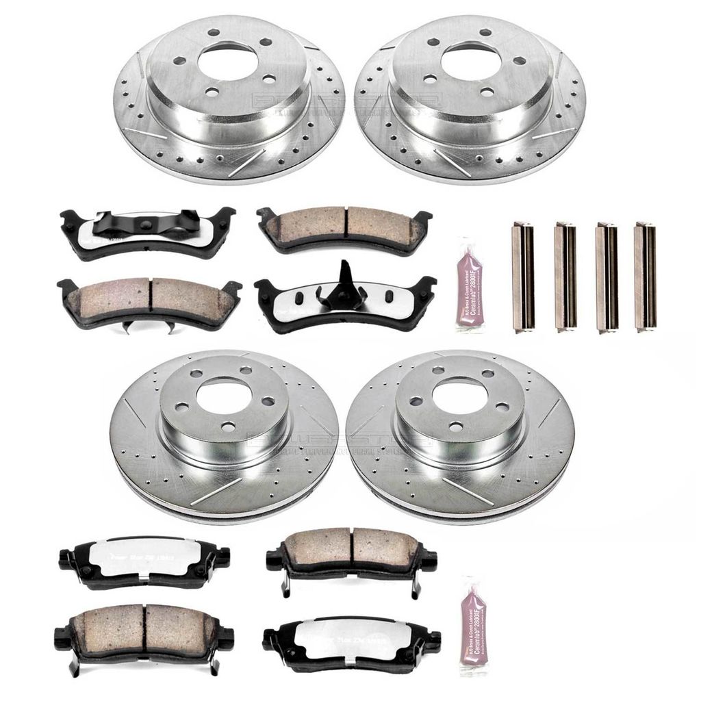 PowerStop K4357-36 - Z36 Drilled and Slotted Truck and Tow Brake Rotors and Pads Kit