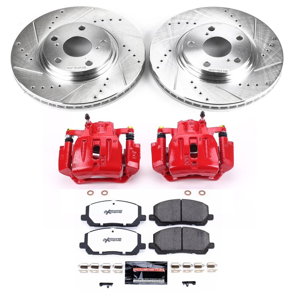 PowerStop KC1137-36 - Z36 Drilled and Slotted Truck and Tow Brake Pad, Rotor, and Caliper Kit