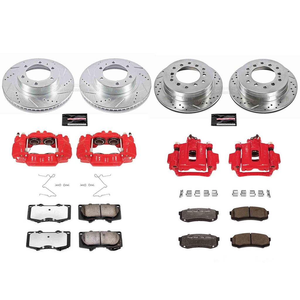 PowerStop KC138-36 - Z36 Drilled and Slotted Truck and Tow Brake Pad, Rotor, and Caliper Kit