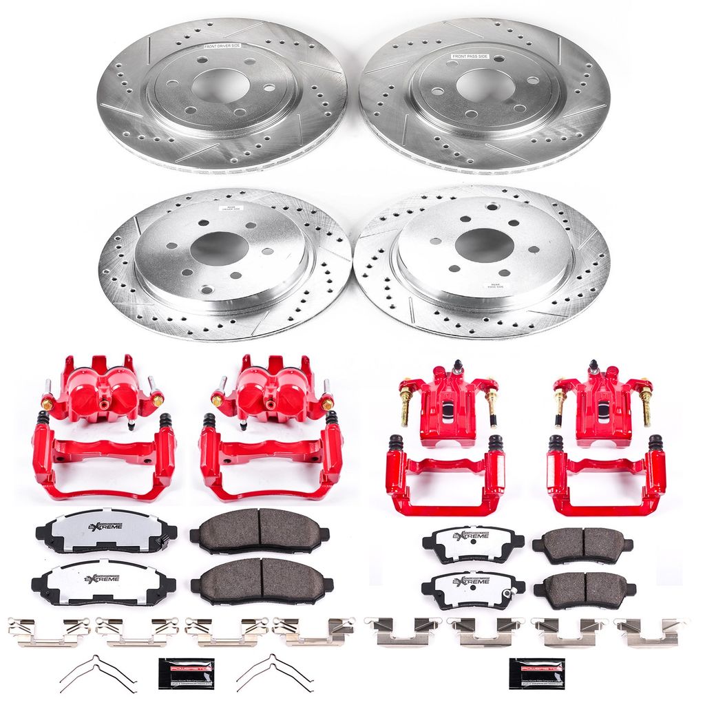 PowerStop KC144-36 - Z36 Drilled and Slotted Truck and Tow Brake Pad, Rotor, and Caliper Kit