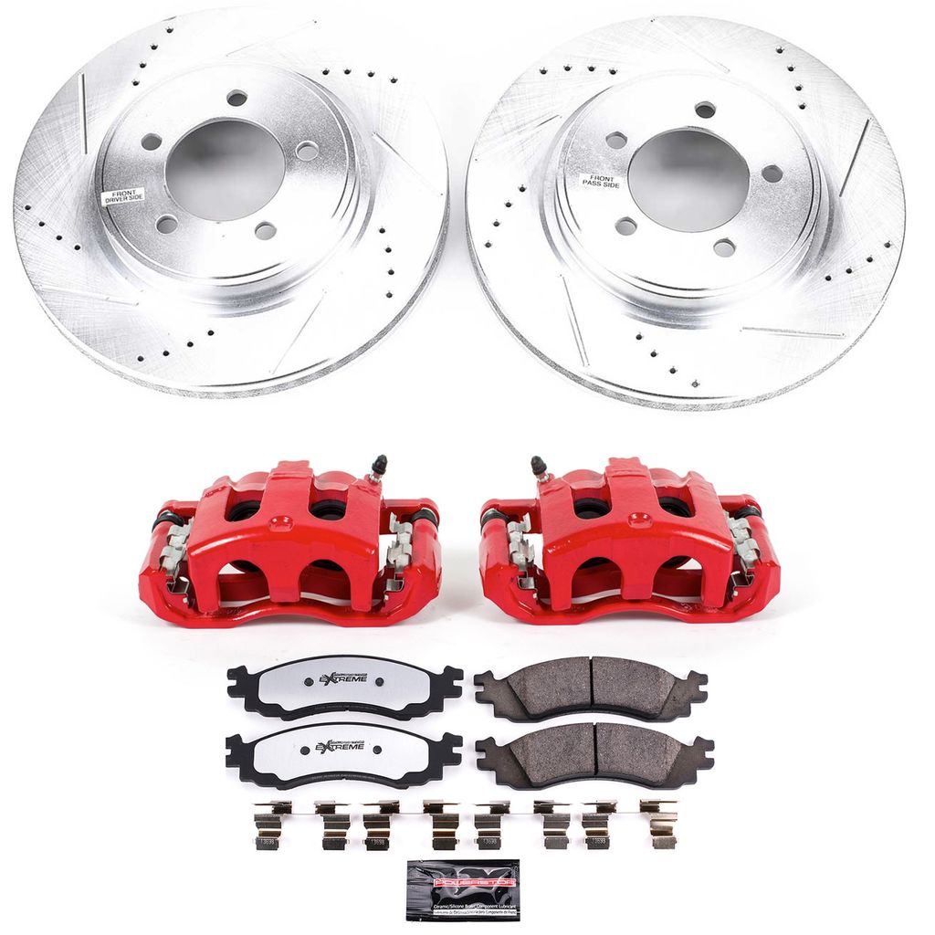 PowerStop KC1441-36 - Z36 Drilled and Slotted Truck and Tow Brake Pad, Rotor, and Caliper Kit