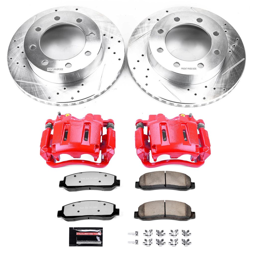 PowerStop KC1781-36 - Z36 Drilled and Slotted Truck and Tow Brake Pad, Rotor, and Caliper Kit