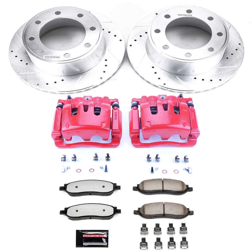 PowerStop KC1799-36 - Z36 Drilled and Slotted Truck and Tow Brake Pad, Rotor, and Caliper Kit