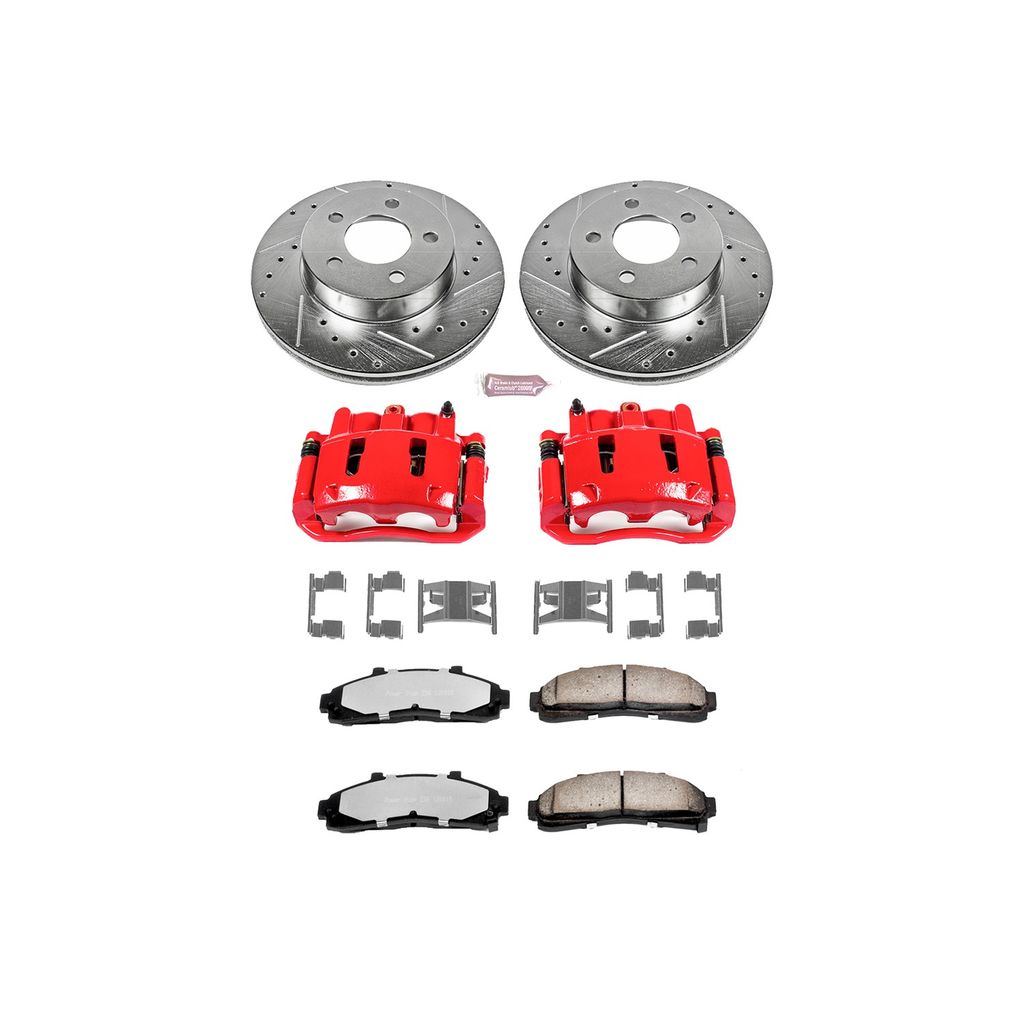 PowerStop KC1860-36 - Z36 Drilled and Slotted Truck and Tow Brake Pad, Rotor, and Caliper Kit