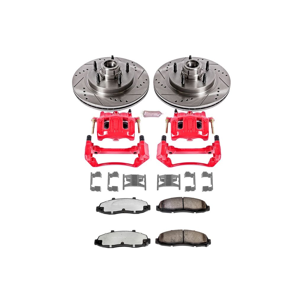 PowerStop KC1863-36 - Z36 Drilled and Slotted Truck and Tow Brake Pad, Rotor, and Caliper Kit