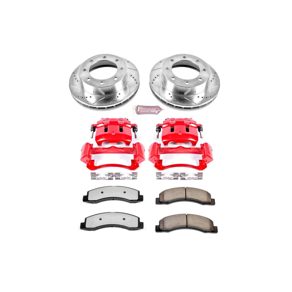 PowerStop KC1885-36 - Z36 Drilled and Slotted Truck and Tow Brake Pad, Rotor, and Caliper Kit