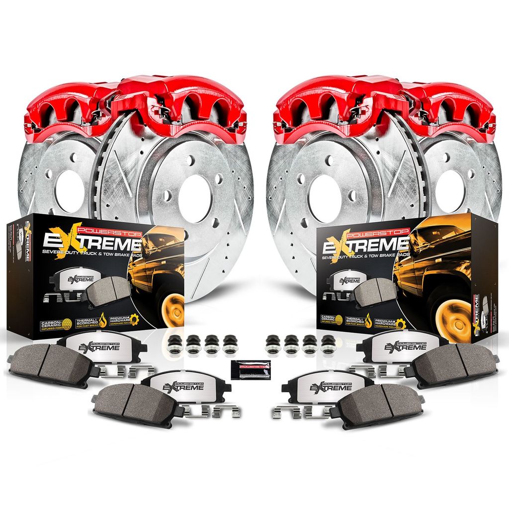 PowerStop KC1894A-36 - Z36 Drilled and Slotted Truck and Tow Brake Pad, Rotor, and Caliper Kit