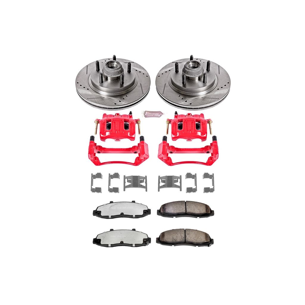 PowerStop KC1914-36 - Z36 Drilled and Slotted Truck and Tow Brake Pad, Rotor, and Caliper Kit