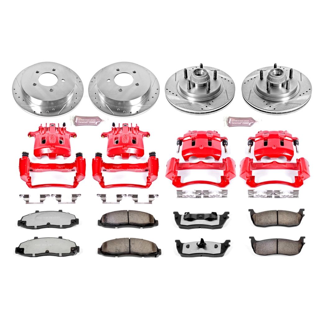 PowerStop KC1915-36 - Z36 Drilled and Slotted Truck and Tow Brake Pad, Rotor, and Caliper Kit