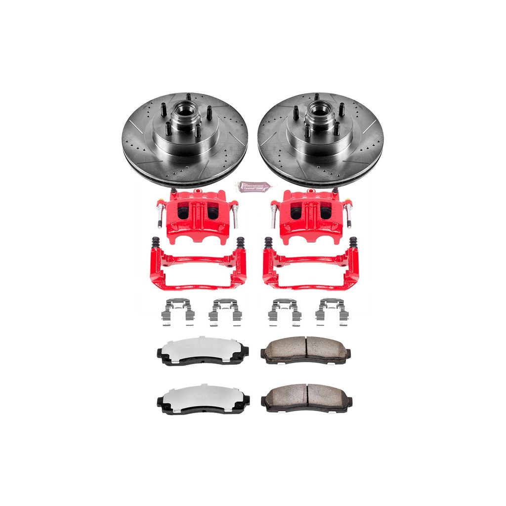 PowerStop KC1920-36 - Z36 Drilled and Slotted Truck and Tow Brake Pad, Rotor, and Caliper Kit