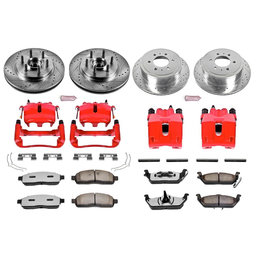 PowerStop KC1940A-36 - Z36 Drilled and Slotted Truck and Tow Brake Pad, Rotor, and Caliper Kit