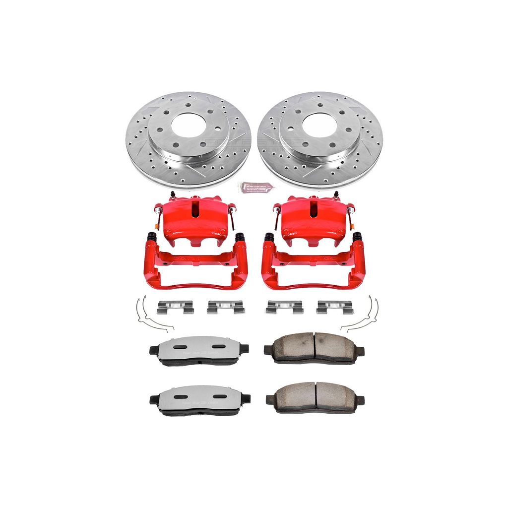 PowerStop KC1946A-36 - Z36 Drilled and Slotted Truck and Tow Brake Pad, Rotor, and Caliper Kit