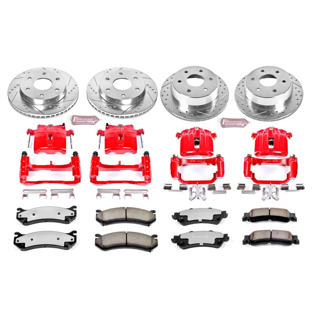 PowerStop KC2010B-36 - Z36 Drilled and Slotted Truck and Tow Brake Pad, Rotor, and Caliper Kit