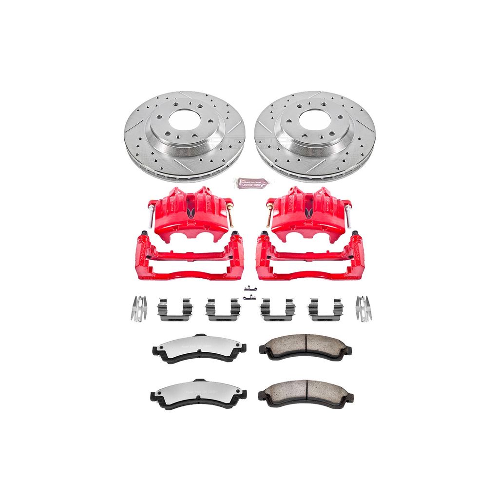 PowerStop KC2057-36 - Z36 Drilled and Slotted Truck and Tow Brake Pad, Rotor, and Caliper Kit