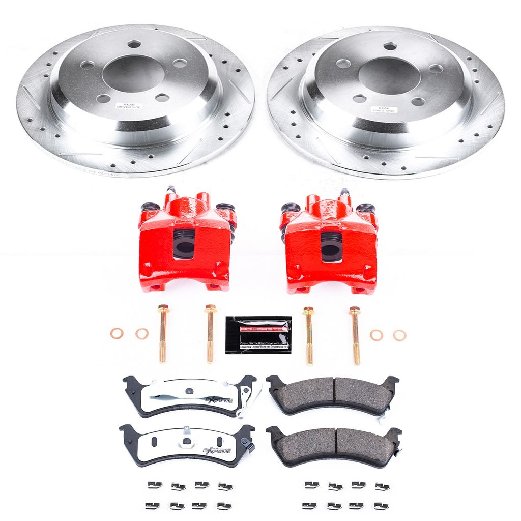 PowerStop KC2131-36 - Z36 Drilled and Slotted Truck and Tow Brake Pad, Rotor, and Caliper Kit