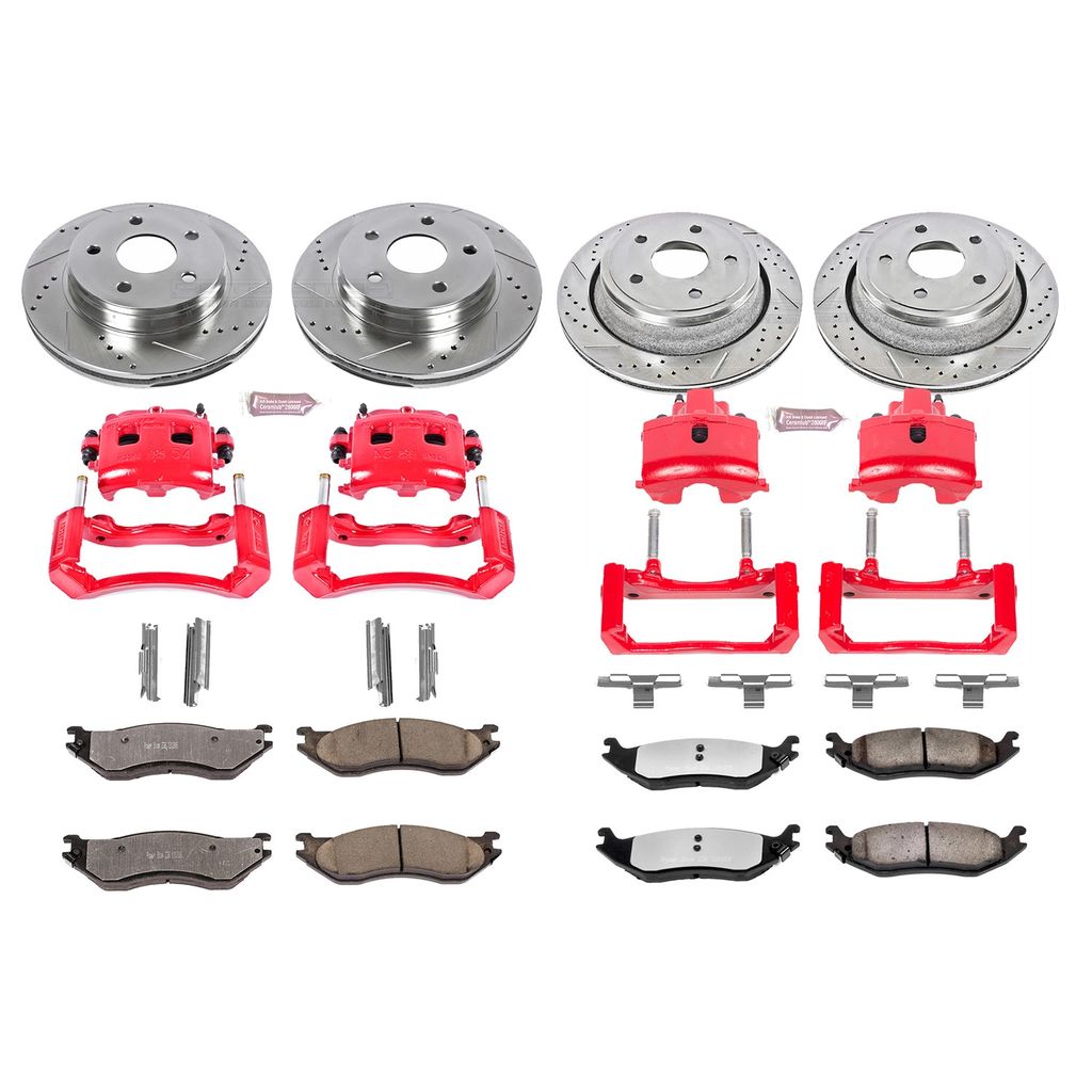 PowerStop KC2166-36 - Z36 Drilled and Slotted Truck and Tow Brake Pad, Rotor, and Caliper Kit