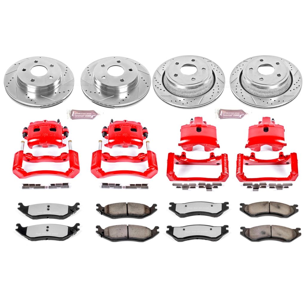 PowerStop KC2168-36 - Z36 Drilled and Slotted Truck and Tow Brake Pad, Rotor, and Caliper Kit