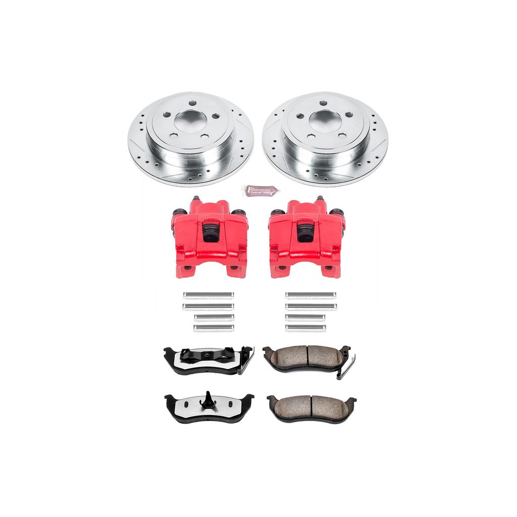 PowerStop KC2197-36 - Z36 Drilled and Slotted Truck and Tow Brake Pad, Rotor, and Caliper Kit